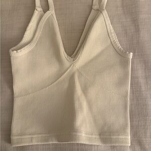 FP Movement Cream Ribbed Crop Tank Top